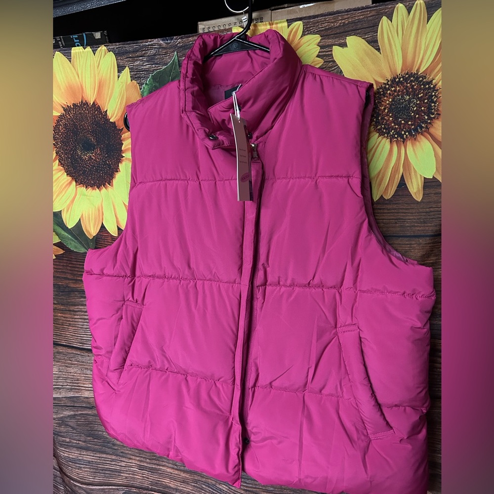 Fuchsia Quilted Puffer Vest - Women's Sleeveless Jacket